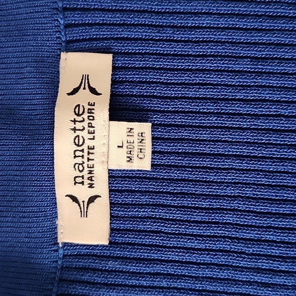 Nanette Lapore Knit Embellished Short Puffed Sleeve Sweater Size Large NWOT - Picture 4 of 6